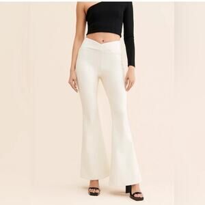 Free People Faux Leather Flare Pants 28”